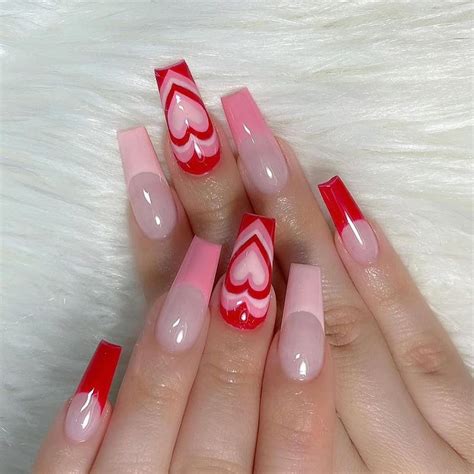 valentine day press on nails